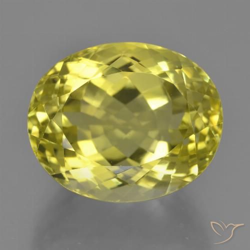 18.90ct 天然 ミディアムイエロー 石英, 楕円形, VVS-VS
