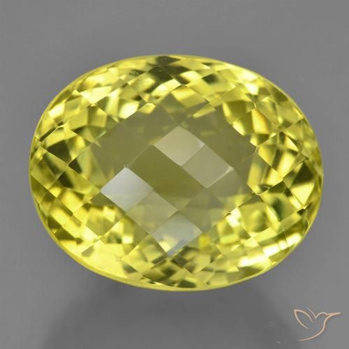 22.75ct 天然 濃い黄色 石英, 楕円形, VVS-VS