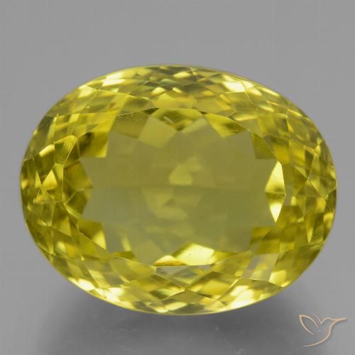 21.76ct 天然 コーンイエロー 石英, 楕円形, VVS