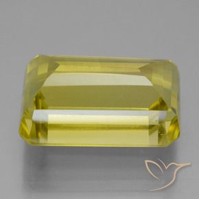 15.59カラットの天然ミディアム薄いイエロー石英、八角形 / エメラルドカット、VVS-VS