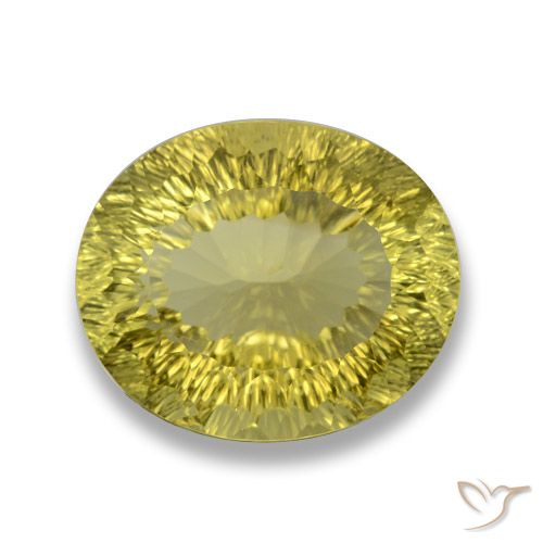 30.65ct 天然 パイナップルイエロー 石英, 楕円形, VVS