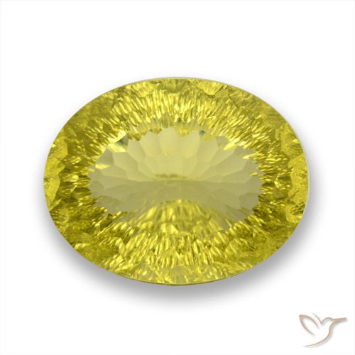 61.96ct 天然 パイナップルイエロー 石英, 楕円形, VVS