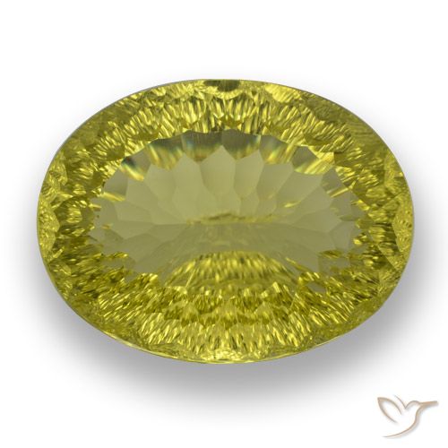 63.61ct 天然 パイナップルイエロー 石英, 楕円形, VVS