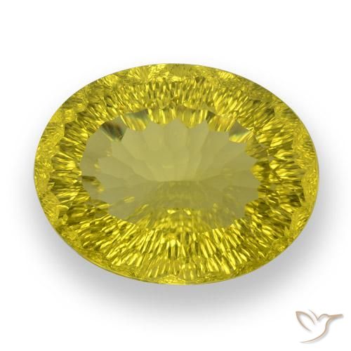 57.99ct 天然 リッチイエロー 石英, 楕円形, VVS