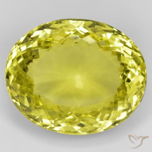 48.95ct 天然 ミディアムイエロー 石英, 楕円形, VVS
