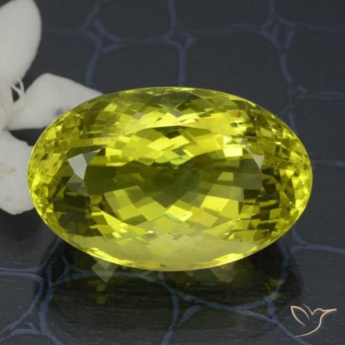 38.11ct 天然 ミディアムイエロー 石英, 楕円形, VVS-VS