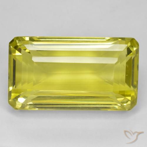 41.42ct 天然 ミディアムイエロー 石英, エメラルドカット, VVS