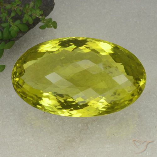 130.99ct 天然 レモンイエロー 石英, 楕円形, VVS