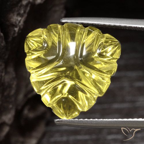 15.33ct 天然 薄いパイナップルイエロー 石英, トリリオン, 透明