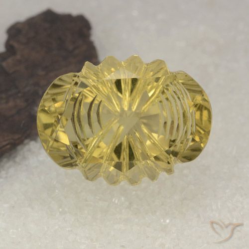 14.86ct 天然 ミディアムゴールド 石英, 楕円形, 透明