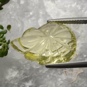 12.97カラットの天然薄いイエロー石英、ファンシー、透明