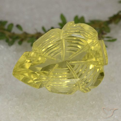 19.07ct 天然 ライトイエロー 石英, ファンシー, 透明