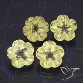 Shop natural 15.20ct ミディアム薄いイエロー 石英 gems, フラワーカット, from ブラジル at GemSelect. In stock, global shipping!