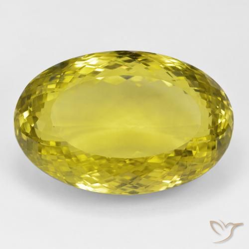 90.42ct 天然 Medium Dark-Yellow 石英, 楕円形, VVS