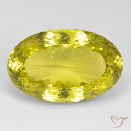 71.43ct 天然 ミディアムイエロー 石英, 楕円形, VVS