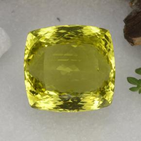 67.62カラットの天然レモンクォーツ（23.5×22.5 mm・クッションカット）