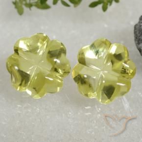 Shop natural 19.52ct 緑ががかったイエロー 石英 gems, フラワーカット, from ブラジル at GemSelect. In stock, global shipping!