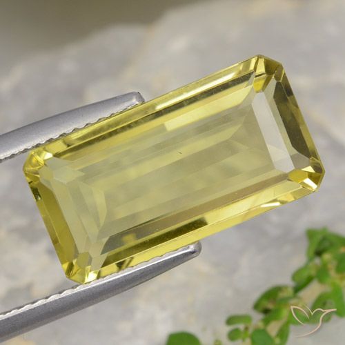 7.83ct 天然 ミディアムイエロー 石英, エメラルドカット, VVS-VS