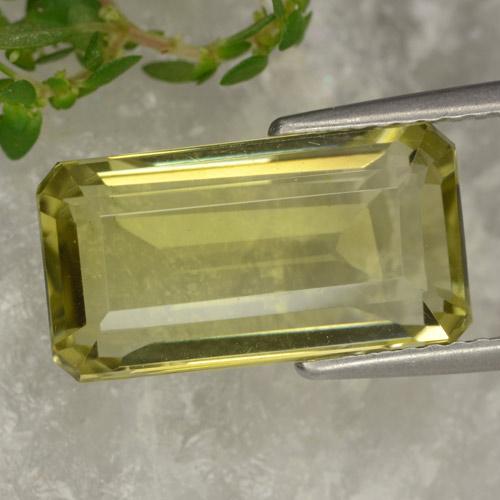 6.20ct 天然 アーシーイエロー 石英, エメラルドカット, VVS-VS