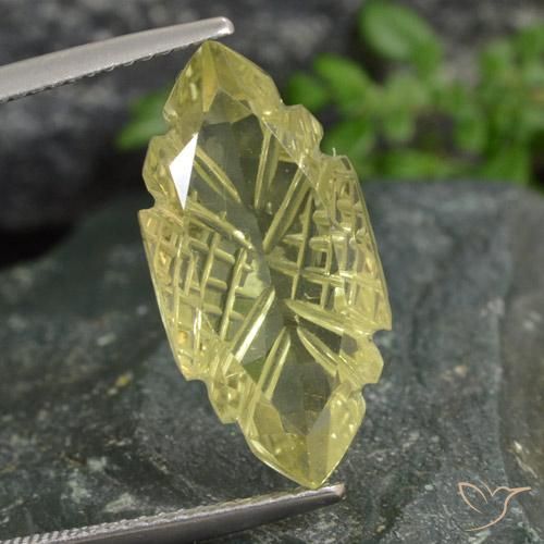 8.48ct 天然 ライトイエロー 石英, マーキーズ, 透明