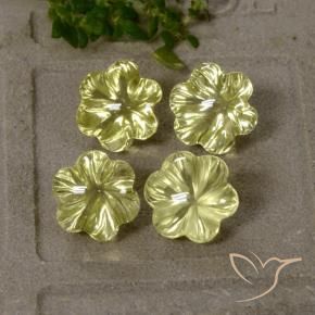 Shop natural 11.71ct 緑ががかったイエロー 石英 gems, フラワーカット, from ブラジル at GemSelect. In stock, global shipping!