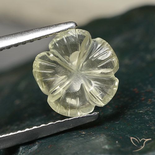 1.83ct 天然 ライトイエロー 石英, フラワーカット, 透明
