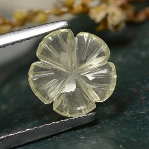 0.96カラットの天然レモンクォーツ（8.7×8.5 mm・フラワーカット）