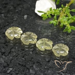 Shop natural 6.95ct 薄いクリームイエロー 石英 gems, フラワーカット, from ブラジル at GemSelect. In stock, global shipping!