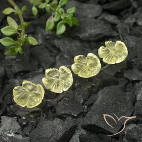 Shop natural 5.93ct 薄いパイナップルイエロー 石英 gems, フラワーカット, from ブラジル at GemSelect. In stock, global shipping!