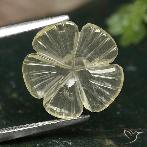 2.82ct 天然 ミディアムイエロー 石英, フラワーカット, 透明