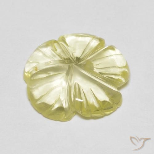 3.80カラットの天然Medium Light-Yellow石英、フラワーカット、透明