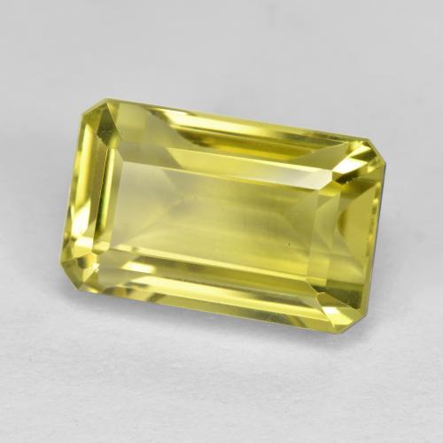 6.77カラットの天然ミディアムイエロークォーツ（13×8.2 mm・エメラルドカット）