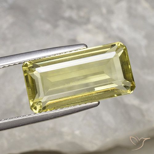 8.03ct 天然 パイナップルイエロー 石英, エメラルドカット, VVS-VS