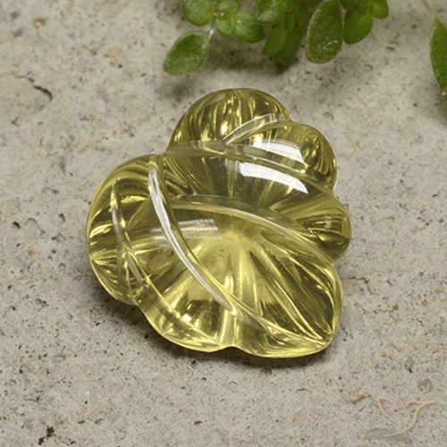 9.29ct 天然 メロウイエロー 石英, フラワーカット, 透明