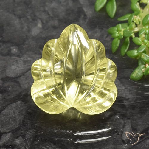 9.79ct 天然 ミディアムイエロー 石英, フラワーカット, 透明