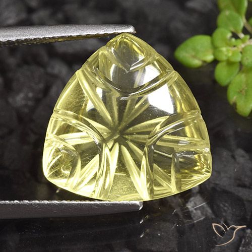9.06ct 天然 ライトイエロー 石英, トリリオン, 透明