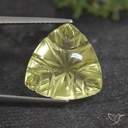 6.90ct 天然 ライトイエロー 石英, トリリオン, 透明