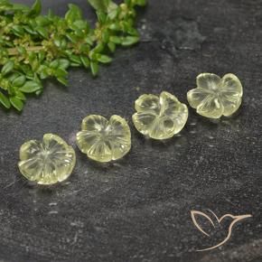 Shop natural 6.39ct ライトグリーンがかったイエロー 石英 gems, フラワーカット, from ブラジル at GemSelect. In stock, global shipping!