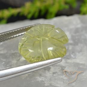 7.37カラットの天然レモンイエロー石英、フラワーカット、透明