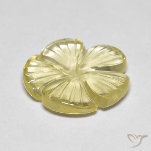 5.90カラットの天然Medium Light-Yellow石英、フラワーカット、透明