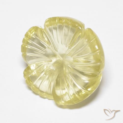 8.94ct 天然 ライトイエロー 石英, フラワーカット, 透明