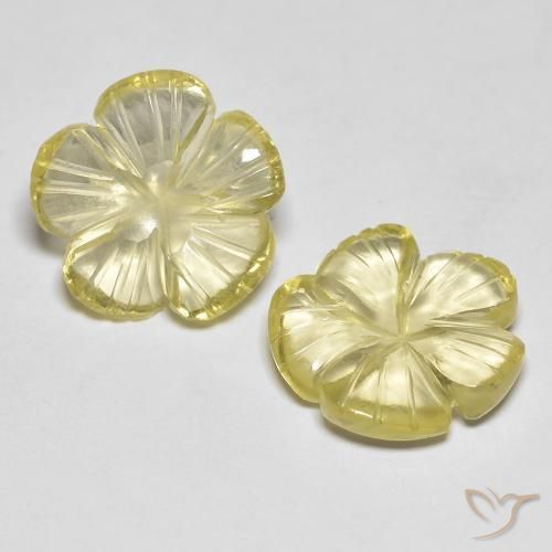 Shop natural 6.49ct レモンイエロー 石英 gems, フラワーカット, from ブラジル at GemSelect. In stock, global shipping!