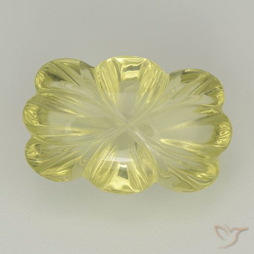 8.61ct 天然 ミディアムイエロー 石英, フラワーカット, 透明