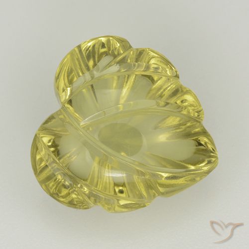 6.81ct 天然 ミディアムイエロー 石英, フラワーカット, 透明