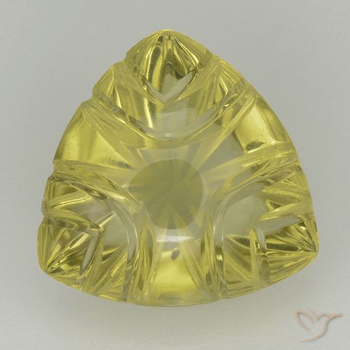 6.21ct 天然 ミディアムイエロー 石英, トリリオン, 透明