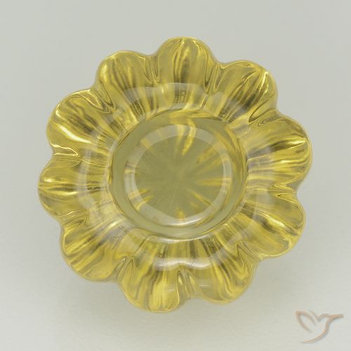 8.52ct 天然 ラグナイエロー 石英, フラワーカット, 透明