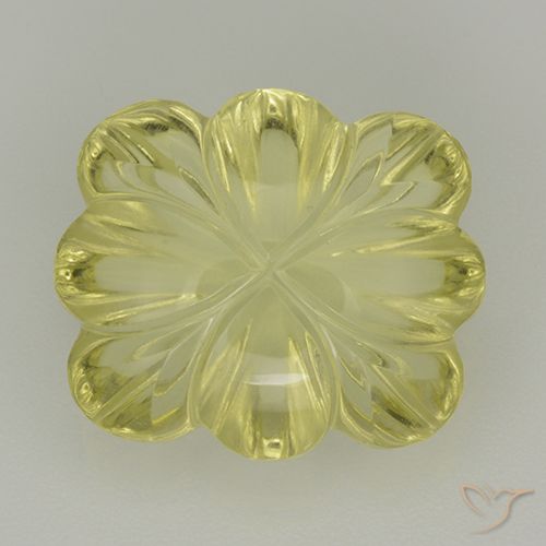 8.50ct 天然 ミディアムイエロー 石英, フラワーカット, 透明