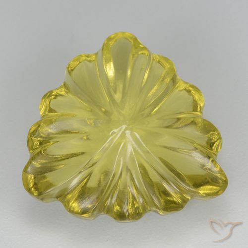 5.70ct 天然 ミディアム薄いイエロー 石英, トリリオン, 透明