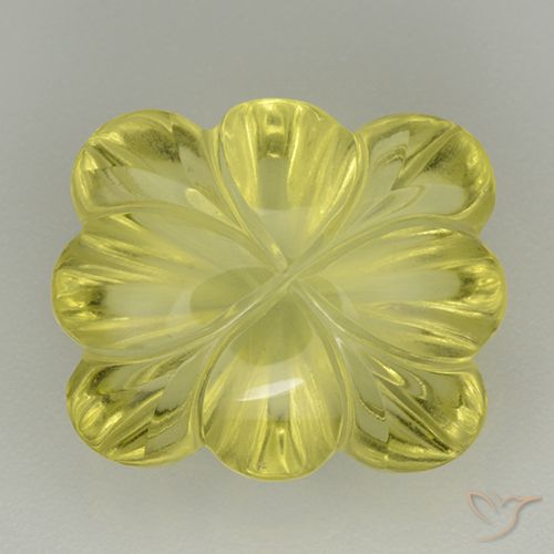 8.98ct 天然 バンブルビーイエロー 石英, フラワーカット, 透明