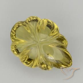 6.00カラットの天然茶色がかった黄色石英、フラワーカット、透明